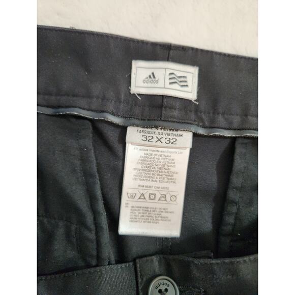 Adidas Pants Mens 32 X 32 Black Flat Front Dress Preppy Business Work - Picture 2 of 10